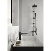 Bateria umywalkowa stojąca FERRO ALGEO SQUARE BLACK-CHROME, czarny/chrom