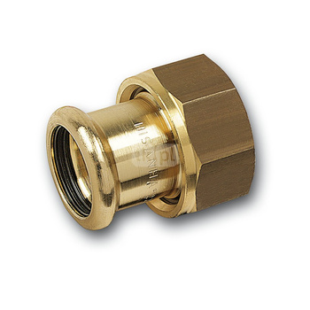 Półśrubunek SANHA PURAPRESS dwuczęściowy, Cu, 18 mm x 1'' (zw x nz)