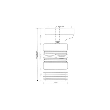 Przyłącze kanalizacyjne harmonijkowe L-235>330mm,wejście 90-110mm,wyjście 110mm z przesunięciem 20mm