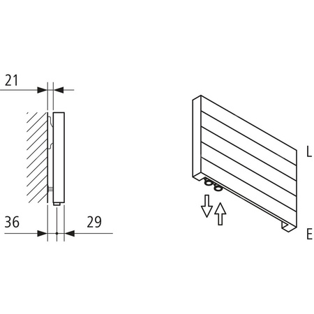 Grzejnik płytowy typ 10 KERMI HHN wym. 210 x 5800 mm, kolor biały, moc 1450 W