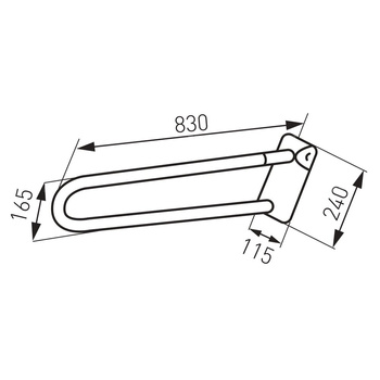 METALIA HELP uchwyt podwójny składany 83cm, biały