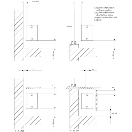 Konwektor Kermi Konvektor Typ43 BH70x194x5800mm QN4715, weiß, 6bar, o. Abd, AB 12