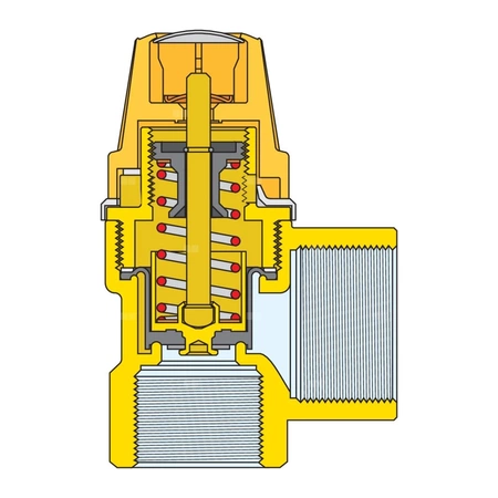 Zawór przelewowy CALEFFI dla instalacji solarnych mosiądz (chromowany) 8 bar GW 1/2'' x 3/4''