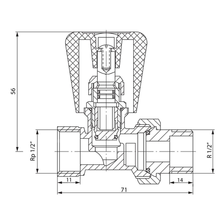 Zawór grzejnikowy prosty 1/2"