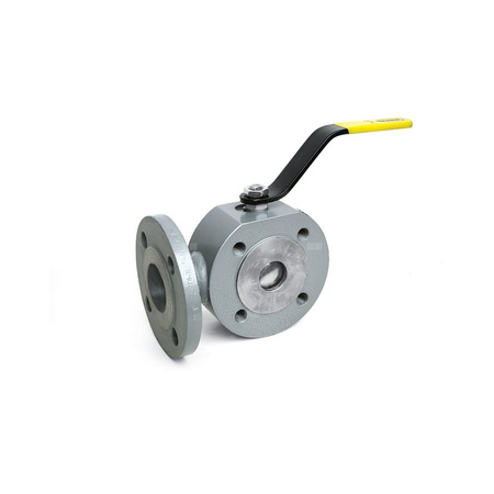 Zawór kulowy trójdrożny EFAR WKHL DN 40 kołnierz x kołnierz x kołnierz