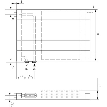 Grzejnik płytowy typ 11 KERMI V-HHV QN414(R), bez osłony wym. 350 x 600 mm, kolor biały, moc 414 W