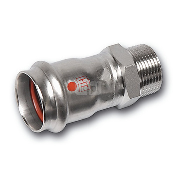 Nypel SANHA NiroTherm Industry, stal nierdzewna, 22 mm x 1'' (zw x GZ)