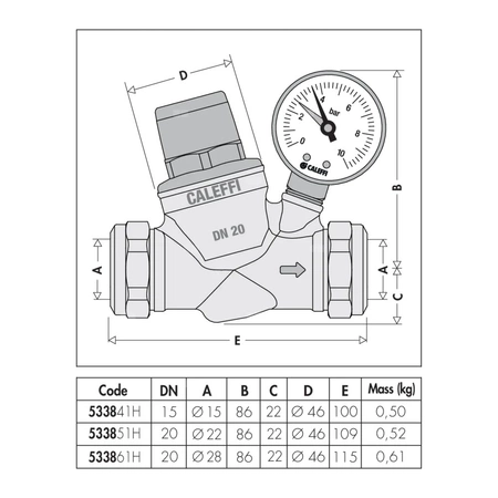Regulator ciśnienia ze złączkami zaciskowymi – wersja skośna z manometrem O 28 praca w wysokiej temperaturze