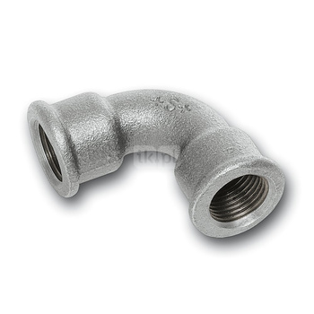 Łuk 90' SANHA 2A#, żeliwo (cynk/nikiel) (ocynk), 1 1/2'' (GW)