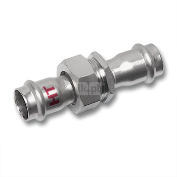 Śrubunek SANHA NiroSan Press Industry trzyczęściowy, stal nierdzewna, 15 mm (zw x zw)