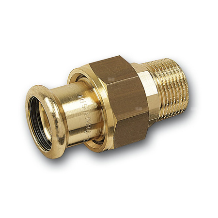 Śrubunek SANHA PURAPRESS trzyczęściowy, Cu, 18 mm x 3/4'' (zw x GZ)