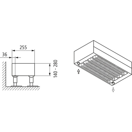 Konwektor Kermi Konvektor Typ54 BH210x255x1800mm QN3766, weiß, 6bar, o. Abd., AB Uni.