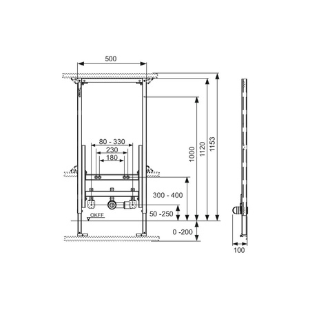 TECEprofil - uniwersalny stelaż pod bidet