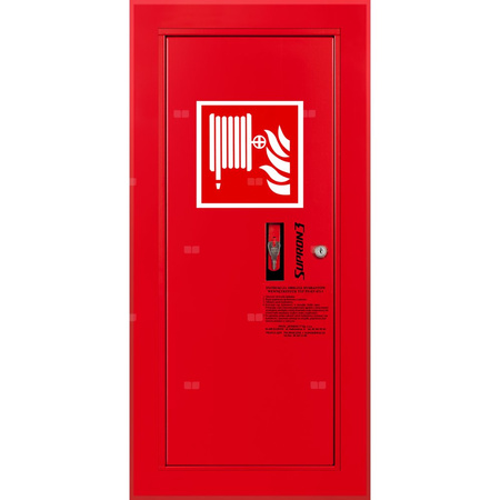 Hydrant DN 25 wnękowy boczny, wąż 20 m, zamek patent, RAL 3000 lewy