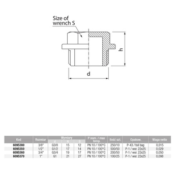 Korek VALVEX Twist mosiądz GZ 1''