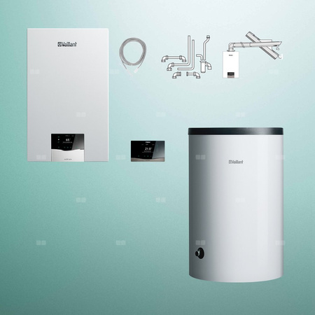 Pakiet - Kocioł gazowy jednofunkcyjny VAILLANT ecoTEC plus VC 30CS/1-5 kondensacyjny wiszący 3.9 - 33.3 kW+ Zestaw powietrzno-spalinowy + RegulatorsensoCOMFORT 720f + Zasobnik c.w.uVIH R 200/6 B