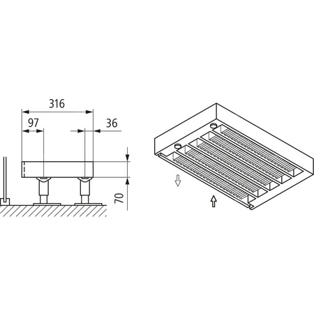 Konwektor Kermi Kon m. Str. Typ55 BH280x316x600mm QN1722,weiß,6bar, m. Abd., AB Uni.