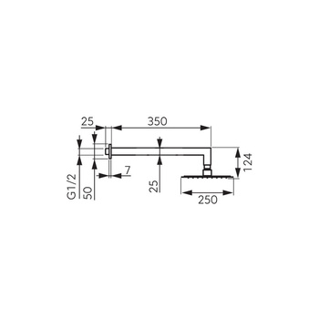 Zestaw natryskowy z deszczownią 250x250 mm slim, chrom