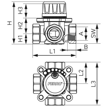 Zawór mieszający 4-drogowy 1 1/4" GW