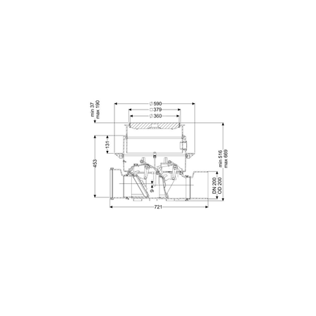 Automatyczny zawór zwrotny Staufix FKA Komfort DN200 z czarną pokrywą