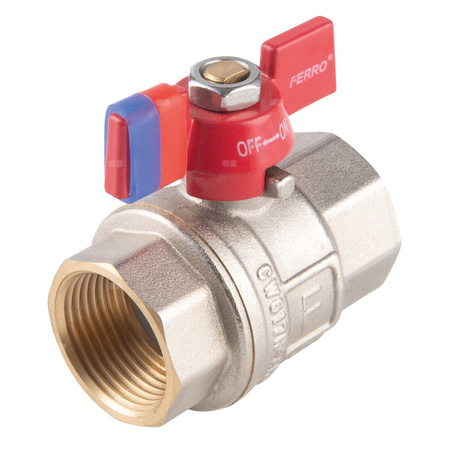 Zawór kulowy FERRO F-POWER 1/2'' GW, uchwyt: motylek