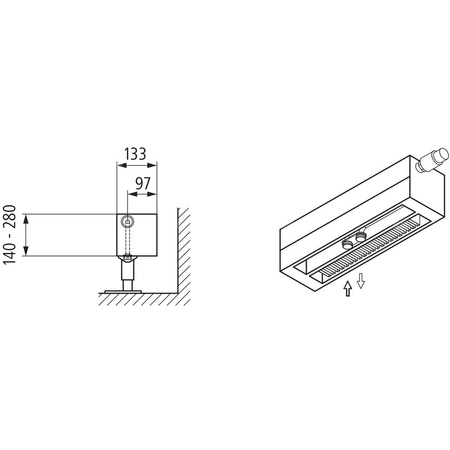 Konwektor Kermi V-Konvektor Typ32 BH70x133x5200mm QN3084, weiß, 6 bar, o. Abd., Vent. re