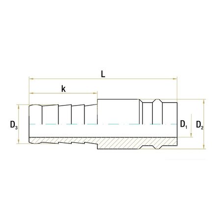 Złącze dwójnik proste RUMET zaciskowe Mosiądz niklowany 6 mm