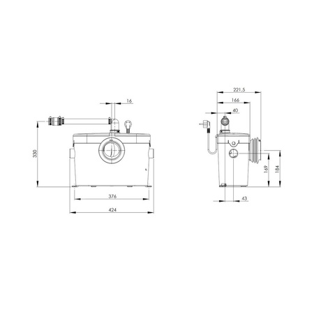 SANIACCESS 1 - Rozdrabniacz z łatwym dostępem serwisowym (WC)