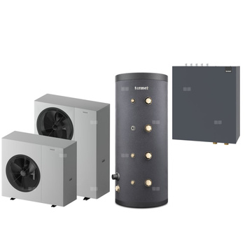 Pakiet 3 - Pompa ciepła powietrzna powietrze-woda monoblok TERMET Heat Platinum 18 EVI/DC 13.3 kW 380 V + Zasobnik buforowy TERMET ENERGY 200 + Moduł hydrauliczny T-Box 18 Pro PG HP