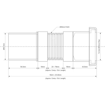 Złączka montażowa harmonijkowa MINIFLEX 50x50mm