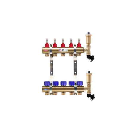 Rozdzielacz mosiężny do OP z przepływ. - QIK STANDARD II C- 12 sekcji