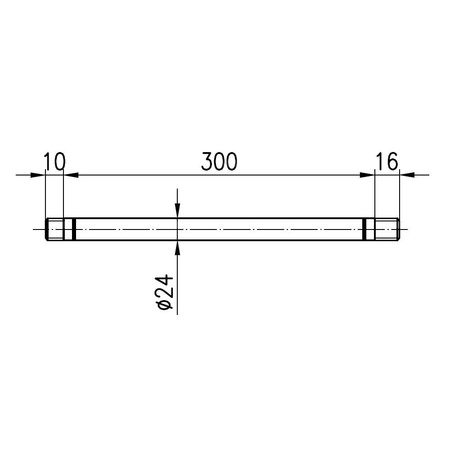 Ramię natrysku sufitowe do głowicy natrysku L=500, fi 24