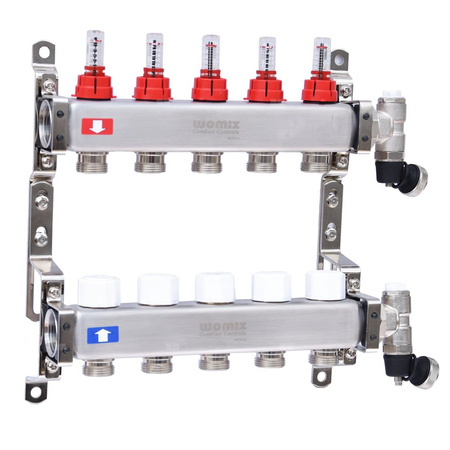 Rozdzielacz CS-Rot05 7F, ze stali nierdz. rotametr 0-5 l/min