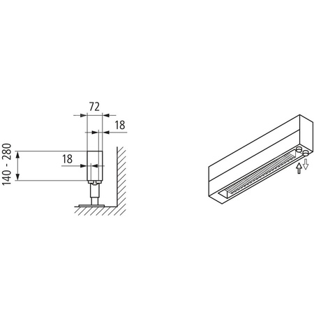 Konwektor Kermi Konvektor Typ21 BH70x72x3600mm QN1256, weiß, 6bar, m. Abd, AB 14