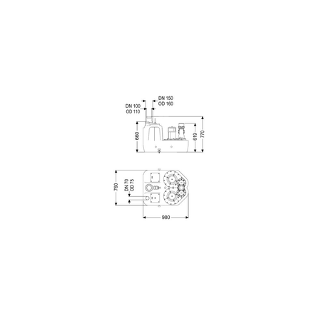 Przepompownia Aqualift F XL Duo, 1400W-S3, 230V, 200L, bez zasuwy odcinającej