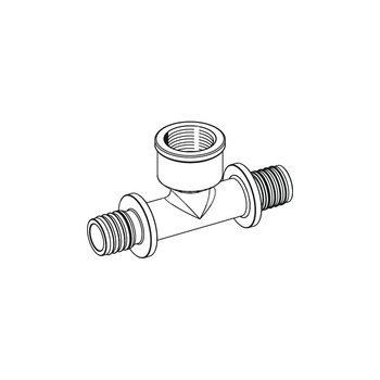 Trójnik TECE flex 90' mosiądz 16 mm x 1/2'' x 16 mm (końcówka wtykowa x GW x końcówka wtykowa)