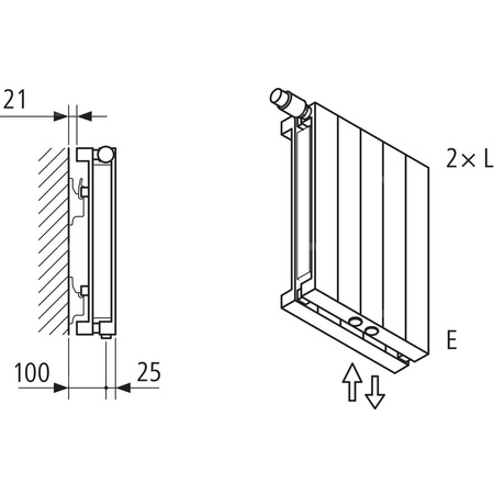 Kermi V ściana grzewcza HVV20 2400x104x1610