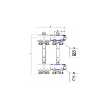Rozdzielacz ogrzewania RUMET EKO45C 9 obwodowy