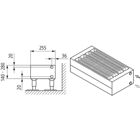Konwektor Kermi Konvektor Typ54 BH140x255x600mm QN892,weiß,6 bar, m. Abd., AB Uni.
