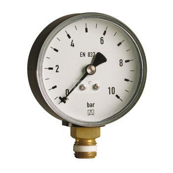 Manometr z rurką Bourdona AFRISO RF standardowy -1/15 bar G1/4B aksjalne fi 63 mm, kl. 1.6%