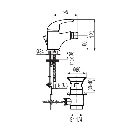 GALEO Bateria bidetowa ze spustem