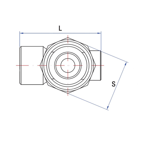 Złącze trójnik RUMET Mosiądz 1" x 1/2'' x 3/8'' (GW x GW x GW)