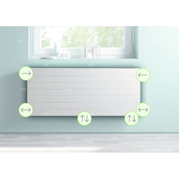 Grzejnik płytowy typ 12 KERMI X2 Line-Vplus, lewy, z osłoną wym. 905 x 805 mm, kolor biały, moc 1287 W