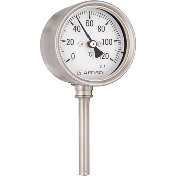 Termometr bimetaliczny AFRISO BiTh Ch, D412 fi 100 mm 0…60'C tuleja 200 mm połączenie ax