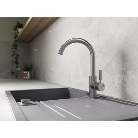 Bateria zlewozmywakowa stojąca FERRO CAMIRA INOX, kolor stal