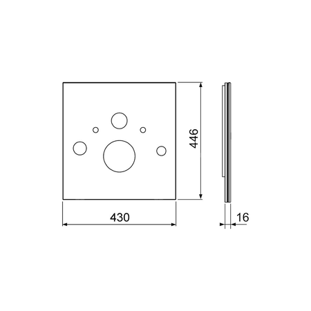 TECElux - dolna obudowa szklana do WC z funkcją bidetu, szkło czarne