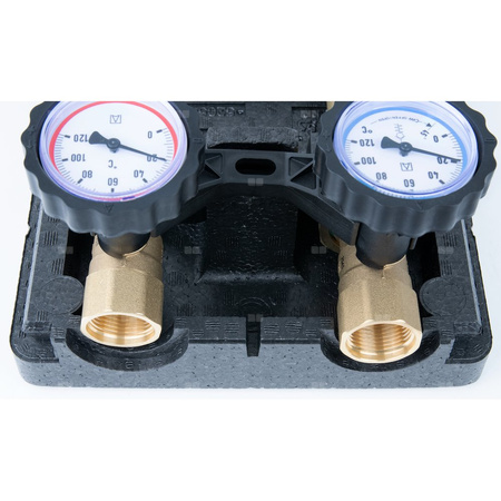 Grupa pompowa AFRISO PrimoTherm K 180-2 DN 25 AP 3-WM-R GZ x GW 1 1/2'' x 1'', z zaworem mieszającym, z izolacją, z pompą obiegową AFRISO APH 361 25-7/180 mm