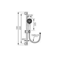 Natrysk przesuwny 3F HORN, czarny