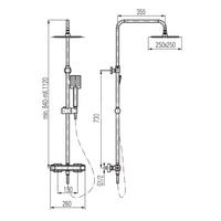 CUBUS BLACK Kolumna natryskowa z baterią termostatyczną 