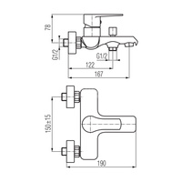 DALI Bateria wannowa ścienna
